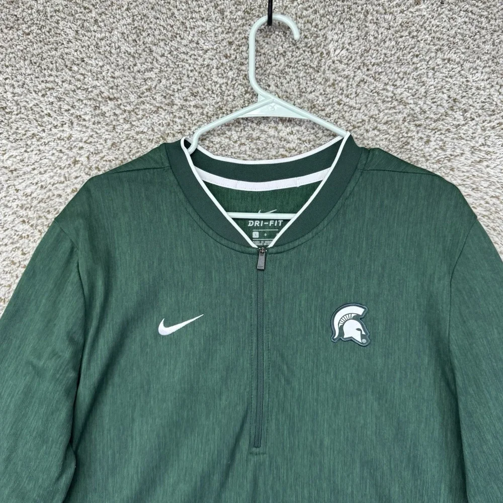 Michigan State Spartans Quarter Zip Pullover Mens Large Nike Performance Stretch